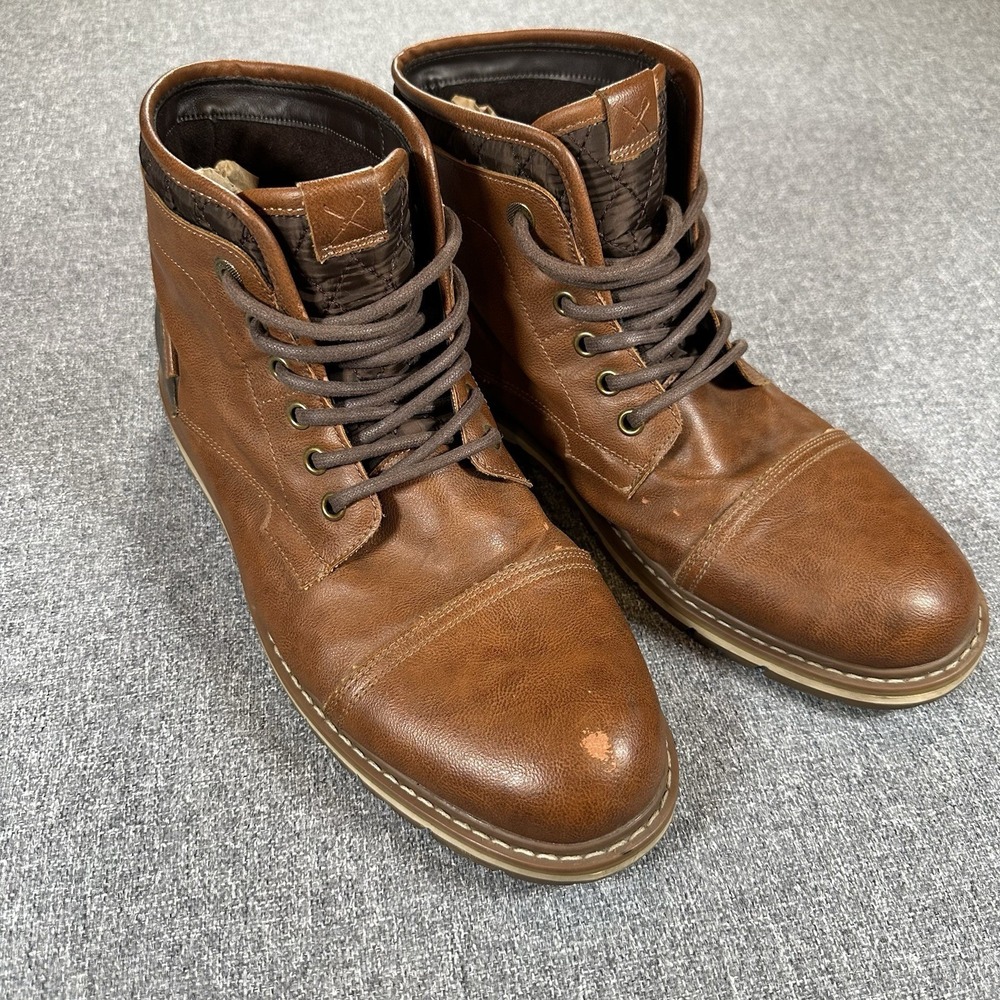 Denver Hayes Leather Flexastride Brown Hiker Boots Size 11 SLIP RESISTANT